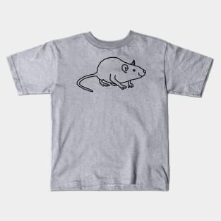 Cute Rat Outline Minimal Design Kids T-Shirt